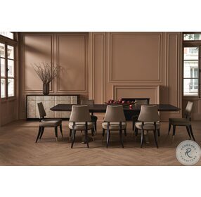 D Orsay Otter And Champagne Gold Extendable Dining Room Set