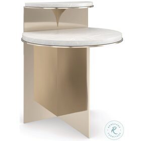 Touche Light Whisper of Gold And White Rhino Stone End Table