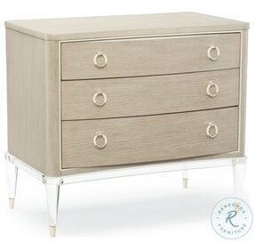 Floating On Air Heron Grey And Soft White 3 Drawer Nightstand