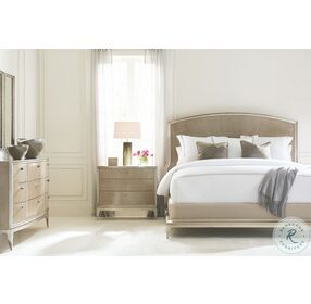 Rise To The Occasion Soft Silver Leaf Upholstered Panel Bedroom Set