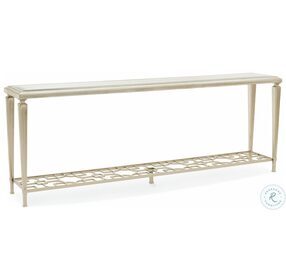 Highly Social Taupe Silver Leaf And Taupe Paint Console Table
