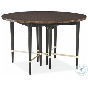 Just Short Of It Black Saddle And Neutral Metallic Extendable Dining Table