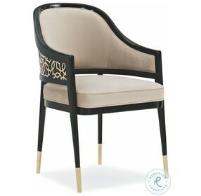 Club Member At The Satin Ebony Upholstered Arm Chair