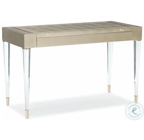 Moment Of Clarity Soft Silver Leaf Vanity Table With Mirror