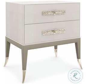 Acapella Cappuccino And Sparkling Argent 2 Drawer Nightstand