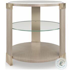 Oculus Moonstone And Charcoal Leaf Side Table