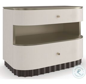 Deep Sleep Ivory And Brushed Whisper of Gold Bedside Accent Table