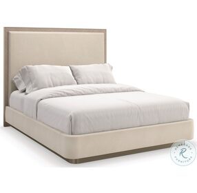 Anthology Dry Martini And Beige Upholstered Queen Panel Bed