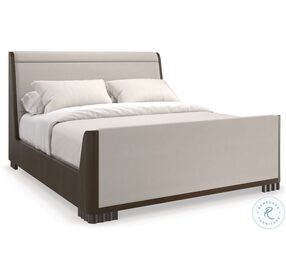Slow Wave Otter And Dark Chocolate Upholstered Queen Sleigh Bed
