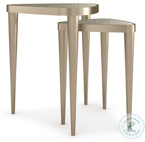 Cuff Links Brushed Gold Nesting End Table Set of 2