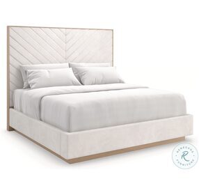 Meet U In The Middle Sun Drenched Oak Upholstered Queen Platform Bed