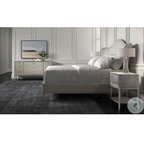 Bedtime Beauty Oracle Silver Leaf Upholstered Platform Bedroom Set