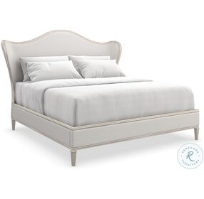 Bedtime Beauty Oracle Silver Leaf Upholstered Queen Platform Bed