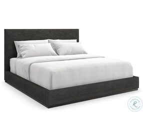 The Boutique Tuxedo Black Upholstered King Panel Bed