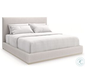 The Boutique Pearl And Beige Upholstered Queen Panel Bed