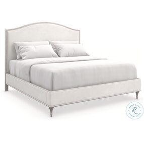 Fontainebleau Oracle Silver Leaf Upholstered Queen Platform Bed