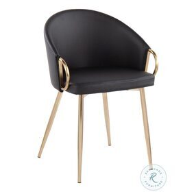 Claire Black PU And Gold Metal Chair Set Of 2