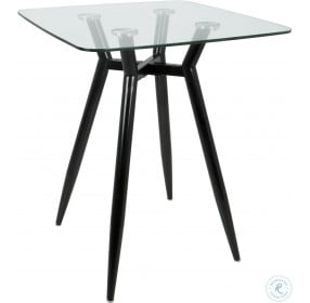 Clara Clear Glass Black Square Counter Height Table