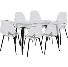 Clara Black And Clear Dining Set