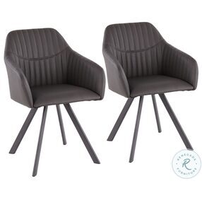 Clubhouse Charcoal Polyurethane Pleated Chair Set of 2