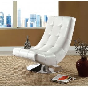 Trinidad White Swivel Accent Chair