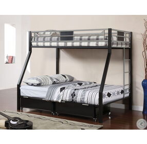 Clifton Silver and Black Twin Over Full Bunk Bed