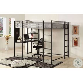 Sherman Silver And gunmetal Full Bunk Bed With Workstation