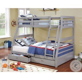 California Gray Twin Over Full Bunk Bed
