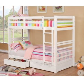 California IV White Twin Over Twin Bunk Bed