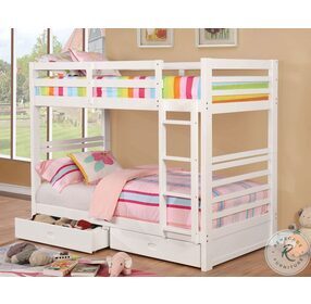 California White Twin Over Twin Bunk Bed