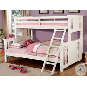 Spring White Twin Extra Large Twin Over Queen Bunk Bed