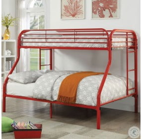 Opal Red Metal Twin Over Full Bunk Bed