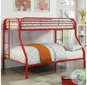Opal Red Metal Twin Over Full Bunk Bed