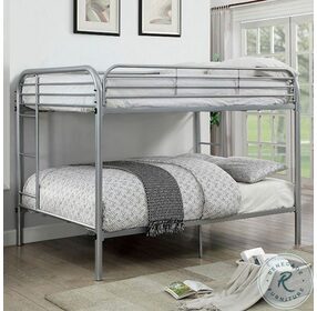 Opal Silver Metal Full Over Full Bunk Bed