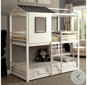 Stockholm White Metal Twin Over Twin Bunk Bed
