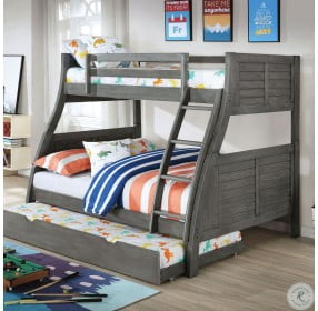 Hoople Gray Twin Over Full Bunk Bed With Trundle