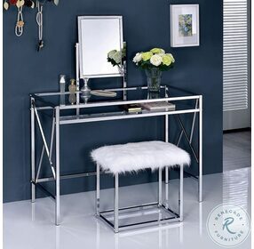 Lismore Chrome Vanity with Mirror And Stool