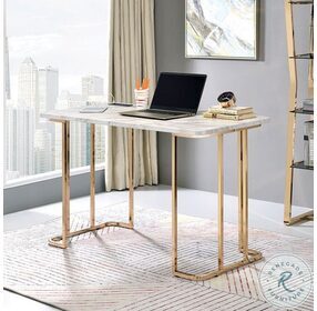 Delphine White And Gold Desk