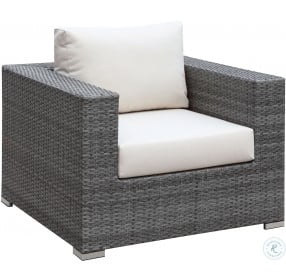 Somani Gray and Ivory Outdoor Arm Chair