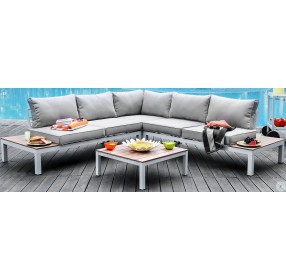 Winona Gray Outdoor Outdoor Patio With Ottoman Sectional
