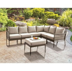 Aleisha Gray And Beige Outdoor RAF Sectional