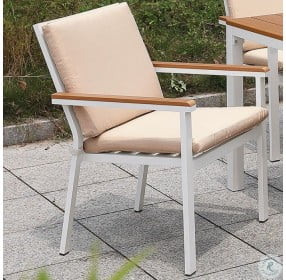 Aisha White and Oak Arm Chair Set Of 2