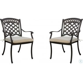 Charissa Antique Black Outdoor Arm Chair Set Of 2