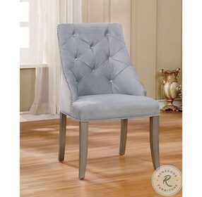 Diocles Silver And Light Gray Side Chair Set Of 2