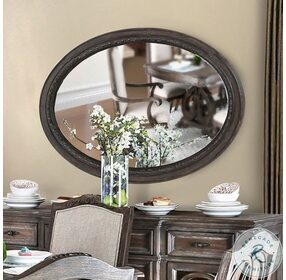 Arcadia Rustic Natural Tone Oval Mirror