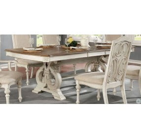 Arcadia Antique White Extendable Dining Table