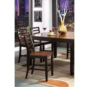 San Isabel II Acacia and Espresso Counter Height Chair Set of 2