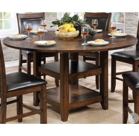 Meagan II Brown Cherry Round Counter Height Dining Table