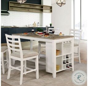 Kiana White Counter Height Dining Table