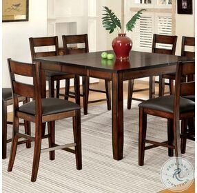 Dickinson II Dark Cherry Square Extendable Counter Height Leg Dining Table